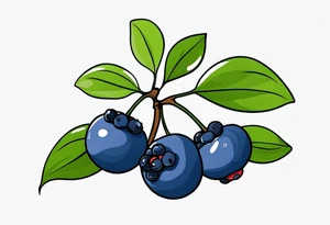 3 blueberries with a leaf tattoo idea