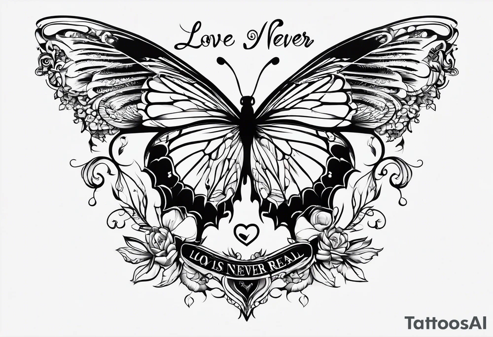 Quote “Love is never as real as its loss” tattoo idea