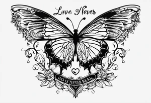 Quote “Love is never as real as its loss” tattoo idea