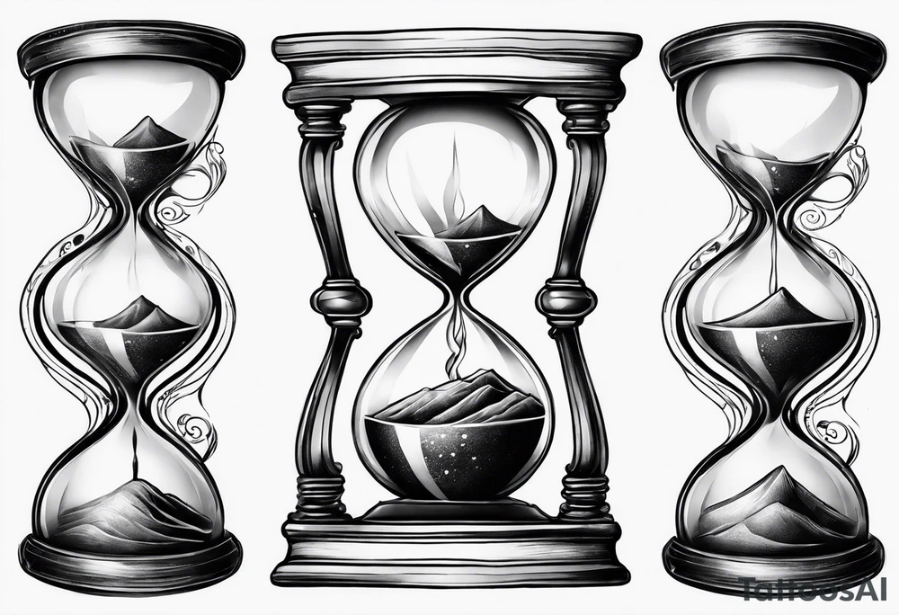 Hourglass with smoke tattoo idea