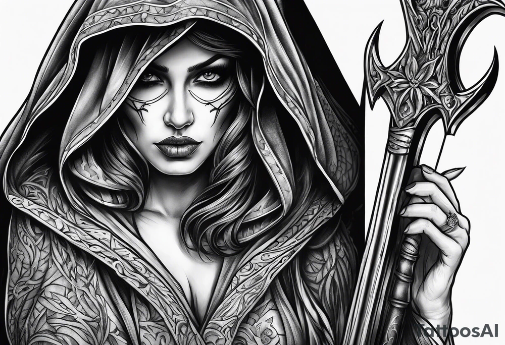 Female grim reaper tattoo idea