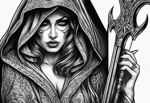 Female grim reaper tattoo idea