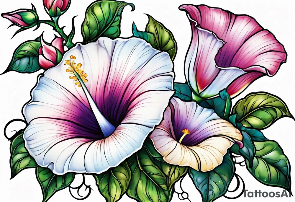 morning glory design tattoo idea
