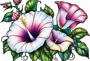 morning glory design tattoo idea