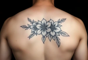 Indigenous tribal floral 
Three, 
gratitude tattoo idea