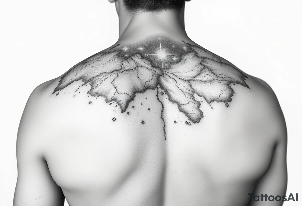 Beautiful and epic 3d milky way that appears to be what is beneath the skin. Make it drape over the shoulder and move to the middle back tattoo idea