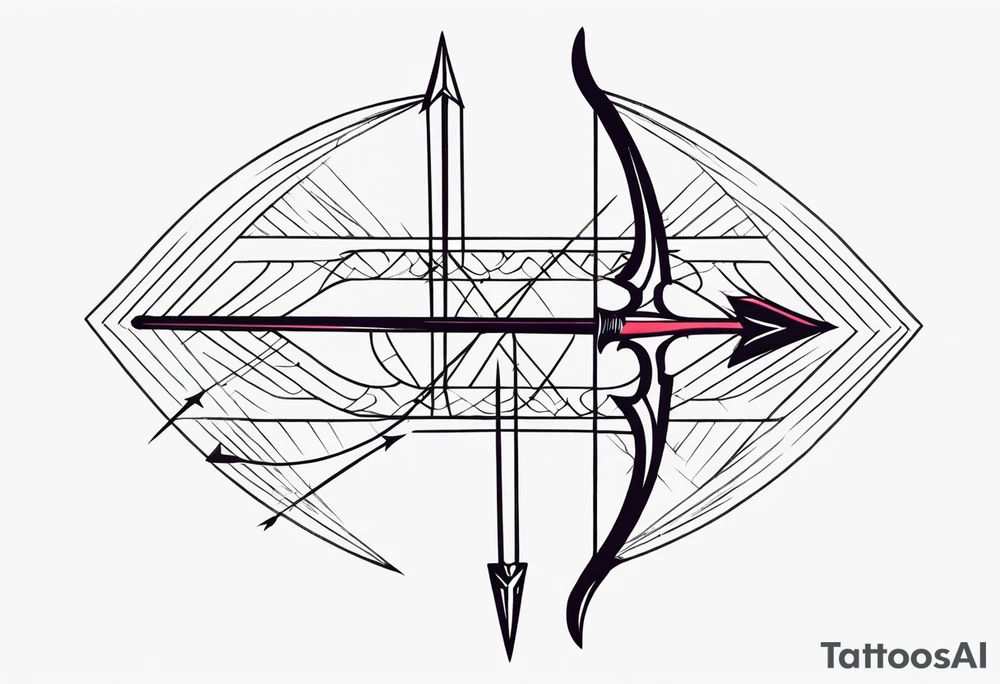 bow and arrow only tattoo idea