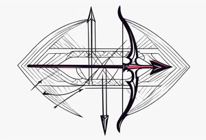 bow and arrow only tattoo idea