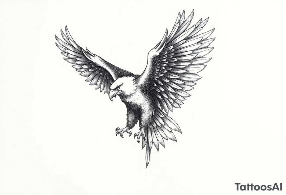 eagle spreading wings tattoo idea