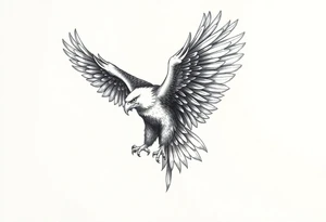 eagle spreading wings tattoo idea