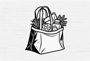 grocery sack plastic sack tattoo idea