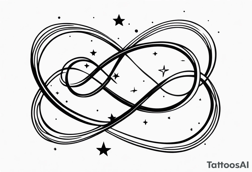 Small Infinity loop with stars tattoo idea