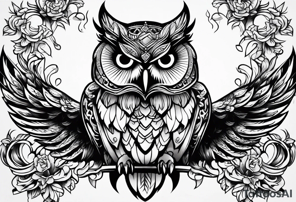 king evil owl tattoo idea