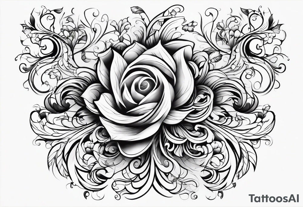 Decorative swirl as a stem tattoo idea