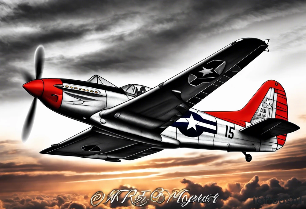 Red Tails African American Air Force sleeve tattoo idea