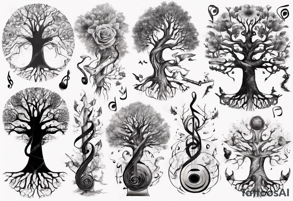 music tree tattoo idea