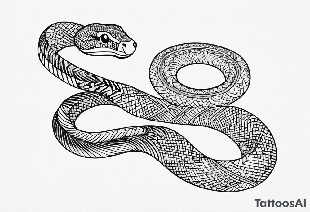 cute snake tattoo idea