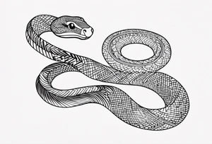 cute snake tattoo idea