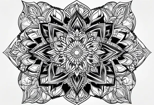 Thick line mandala lace diamond tattoo idea