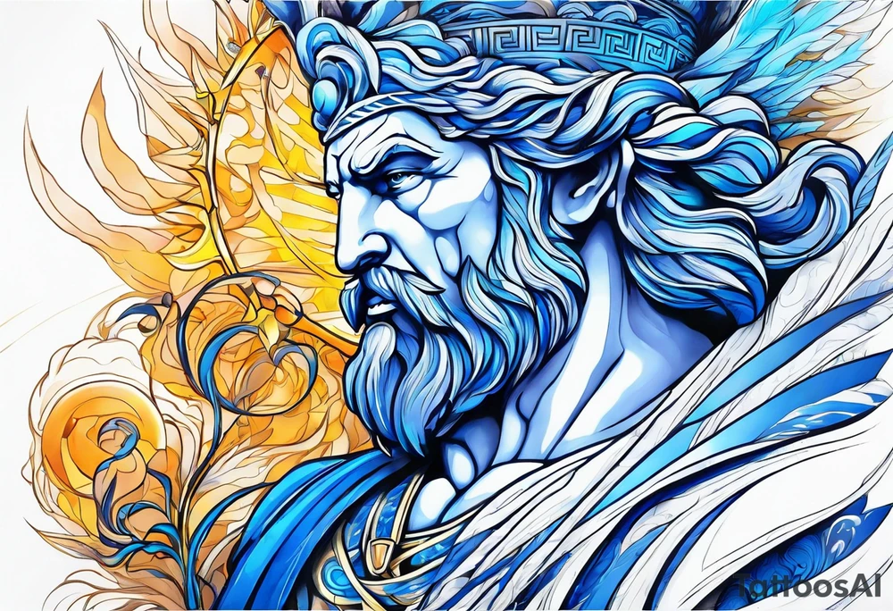 Zeus, blue lightning tattoo idea