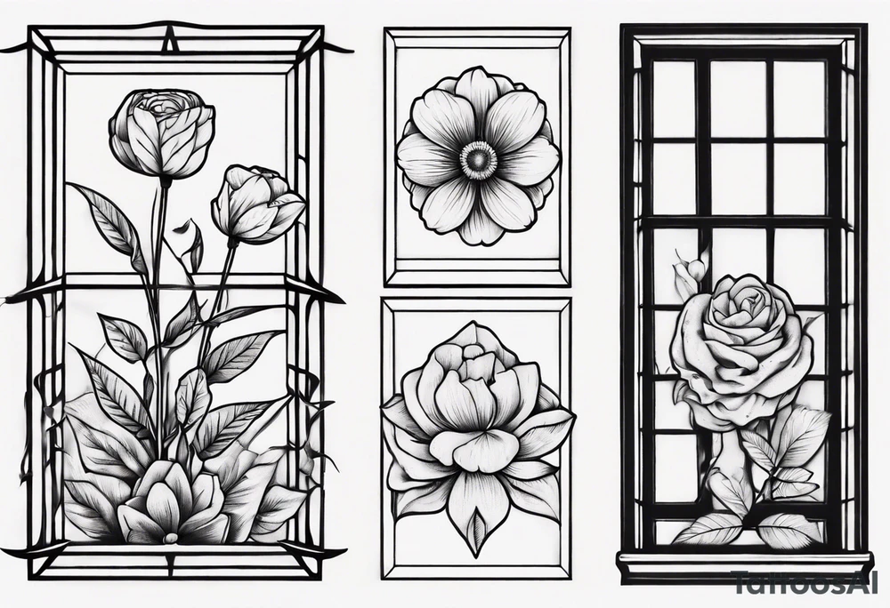 flower in a window tattoo idea