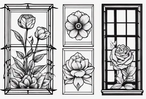 flower in a window tattoo idea
