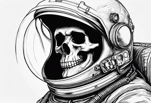 Skull in an astronaut helmet tattoo idea