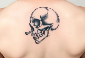 left side of a skull with cordyceps fungus out of its eyes and mouth tattoo idea
