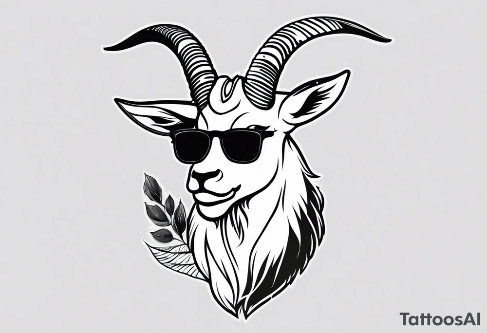 capricorn with sunglasses and a shotgun tattoo idea