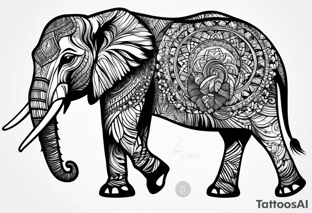 African elephant tattoo idea