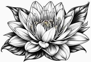 Geometric Fire Lily tattoo idea