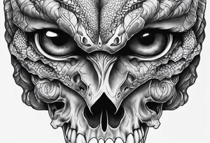 A Viper going through skull through the eye sockets and not morphing into the skull tattoo idea