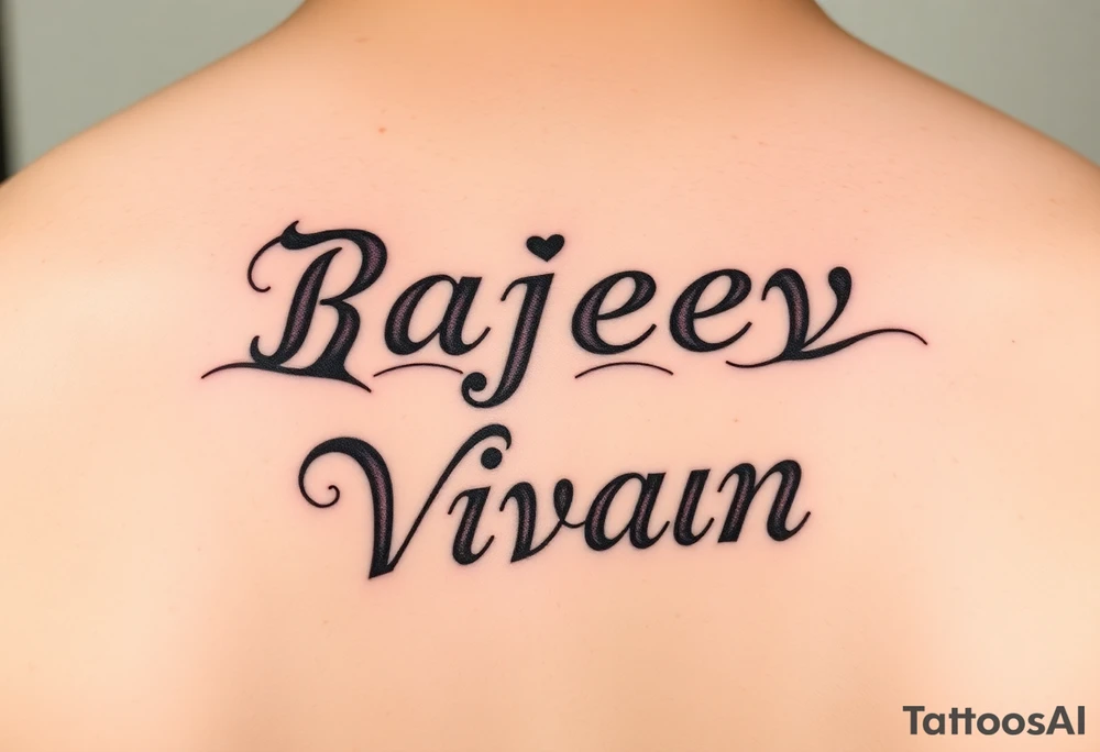 Merge Rajeev and Vivaan names together tattoo idea