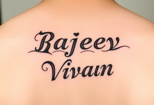 Merge Rajeev and Vivaan names together tattoo idea