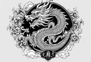 give me an asian gangster style tattoo with a dragon for my back tattoo idea