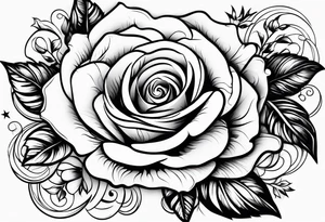 Rose, Virgo, stars, perfectly imperfect tattoo idea