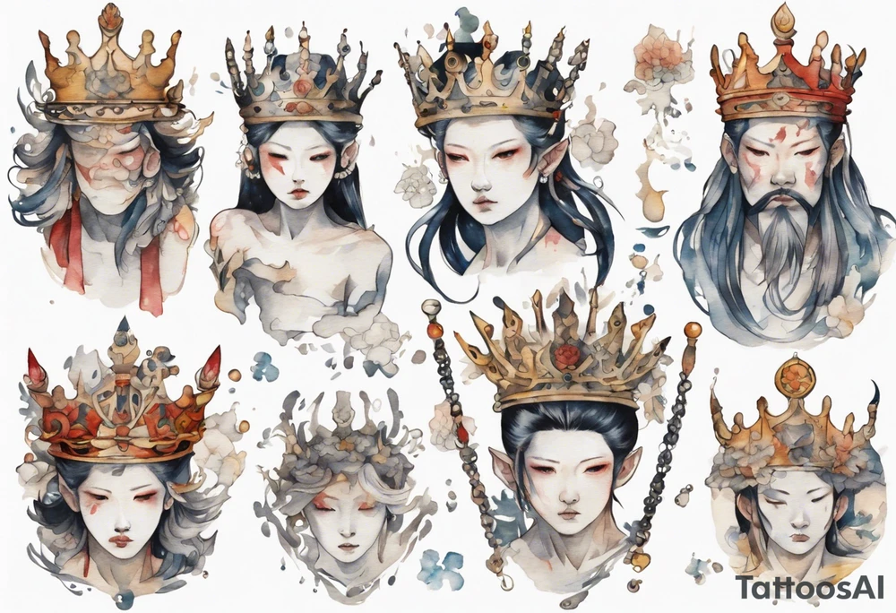 a white ampitheare wearing an iron crown tattoo idea