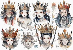 a white ampitheare wearing an iron crown tattoo idea