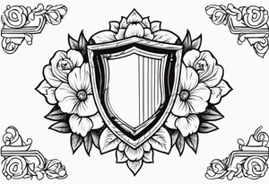 shield

old school vintage simple traditional design with vintage flowers surrounding
bold color simple tattoo idea