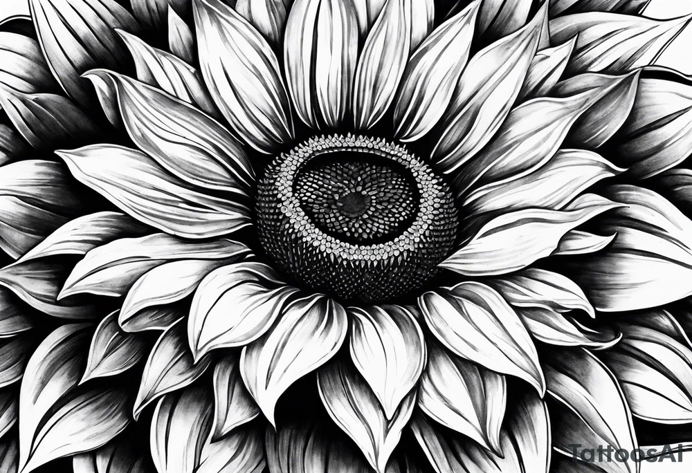 Realistic Horseshoe around a sunflower tattoo idea