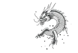 dragon koi fish in water tattoo idea