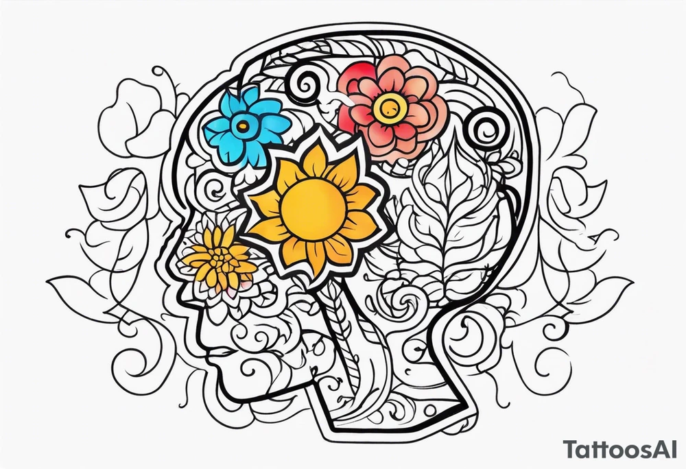 a mindful brain in positive energy thinking about self improvement tattoo idea