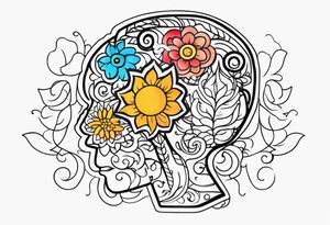 a mindful brain in positive energy thinking about self improvement tattoo idea