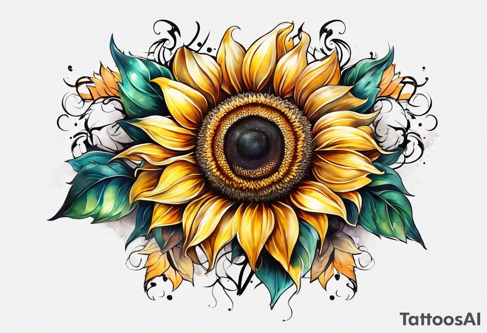 Sunflower chain tattoo idea