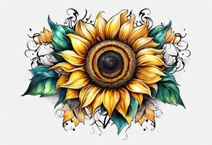Sunflower chain tattoo idea