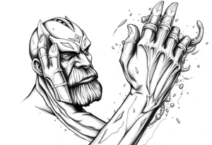 thanos with infinity gaulet tattoo idea
