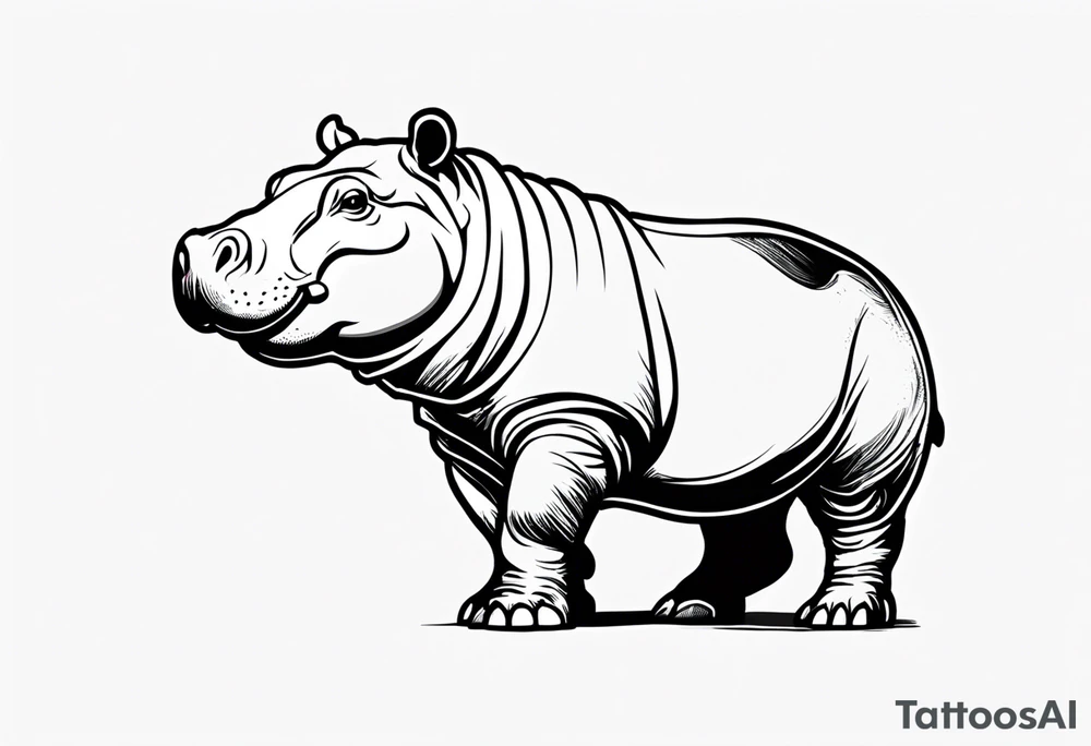 Baby hippo with ar 15 tattoo idea