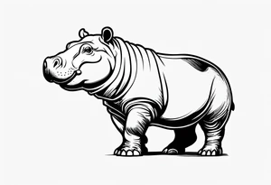 Baby hippo with ar 15 tattoo idea