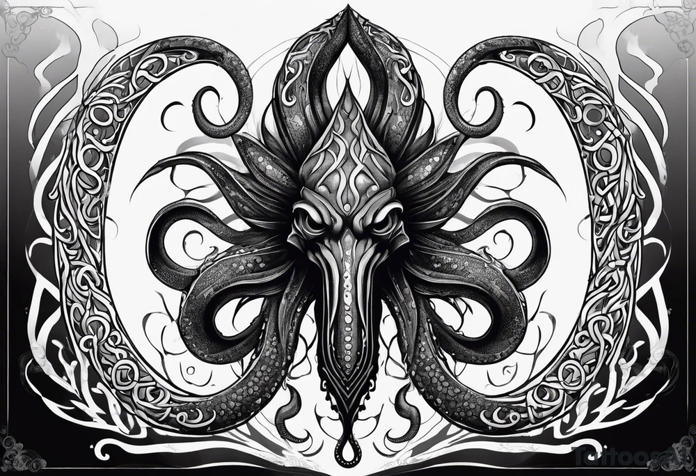 a tentacle shadow monster tattoo idea