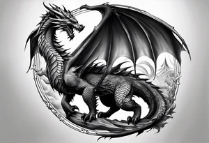 Drache mit geschlossener Schnsuze tattoo idea